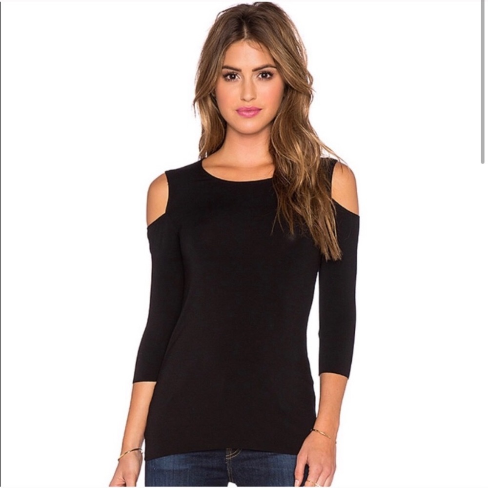 Bailey44 Cold Shoulder Black Top
